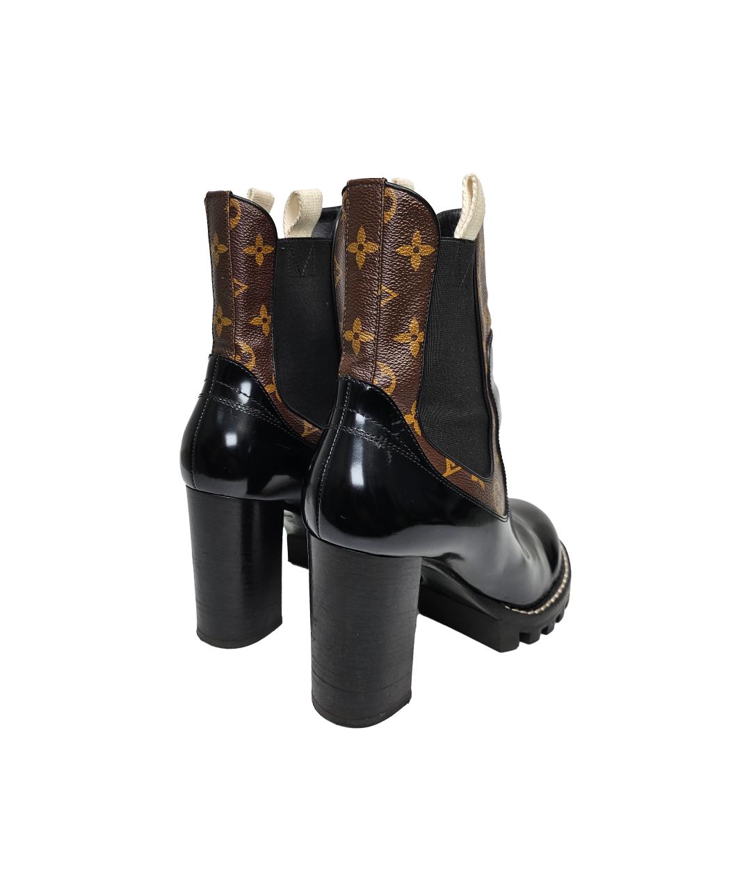 LOUIS VUITTON Черные кожаные ботильоны, фото 5