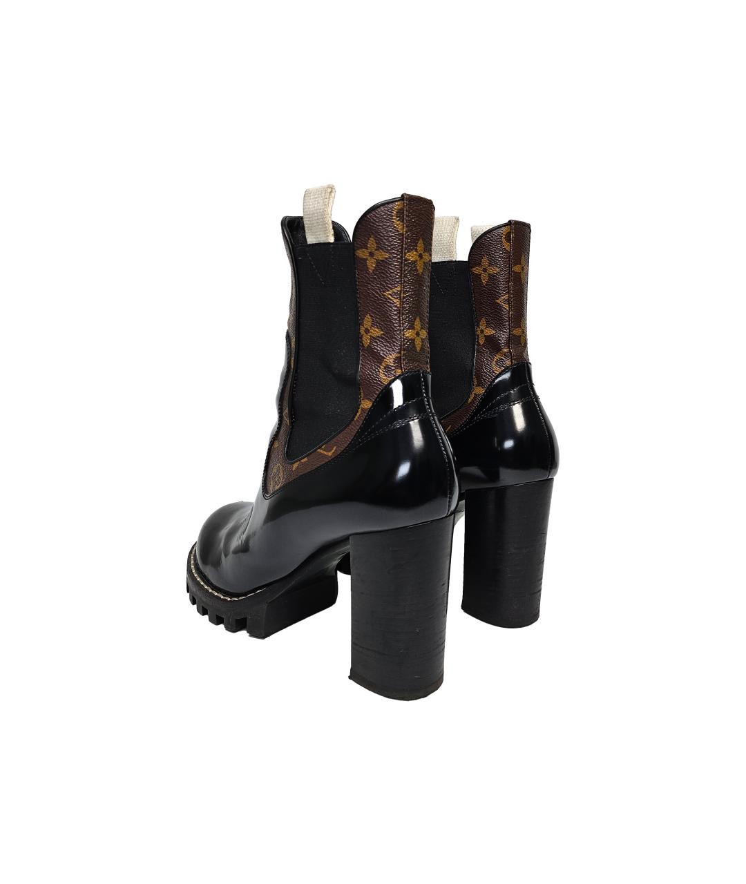 LOUIS VUITTON Черные кожаные ботильоны, фото 4