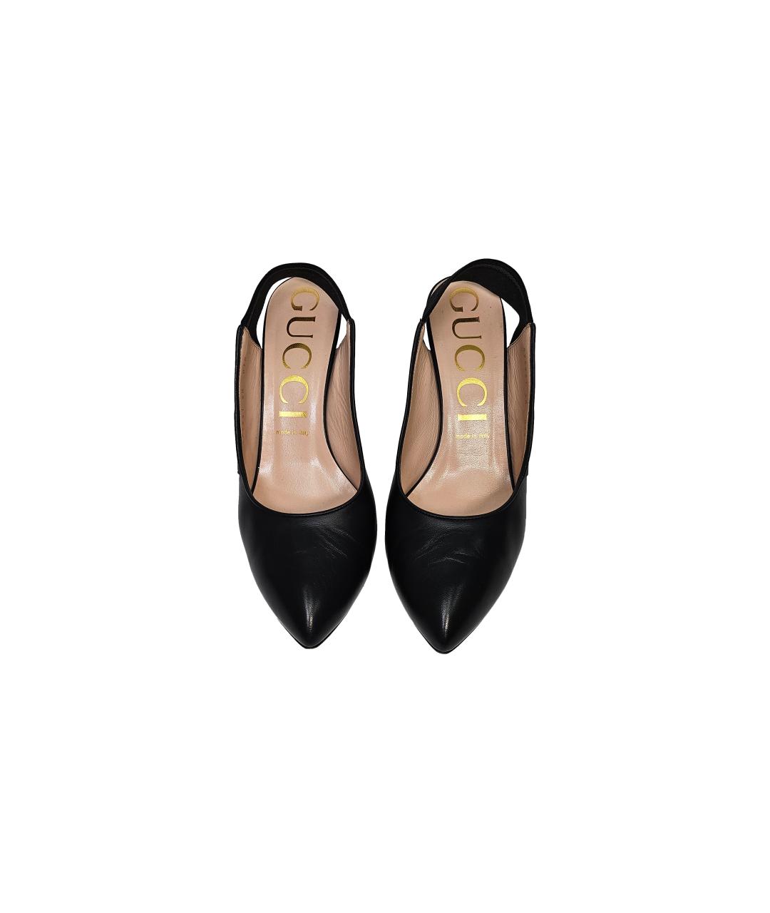 GUCCI Черные кожаные туфли, фото 2