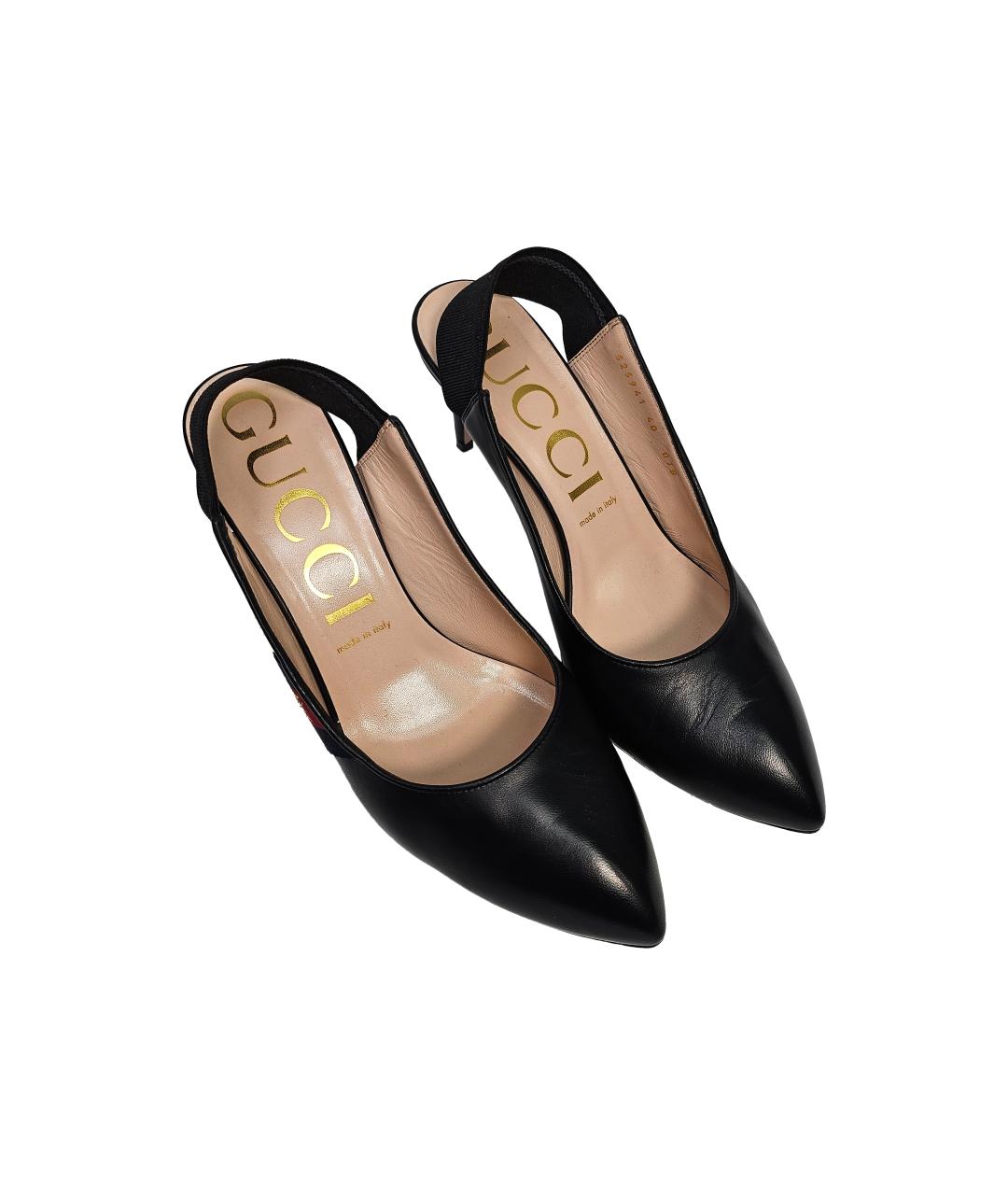 GUCCI Черные кожаные туфли, фото 6