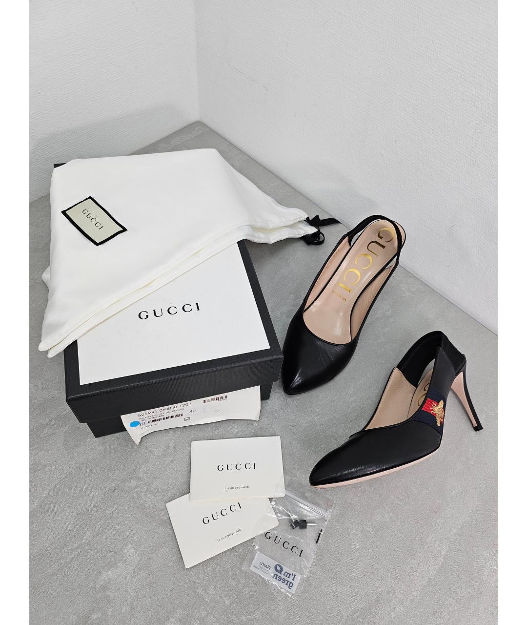 GUCCI Черные кожаные туфли, фото 7