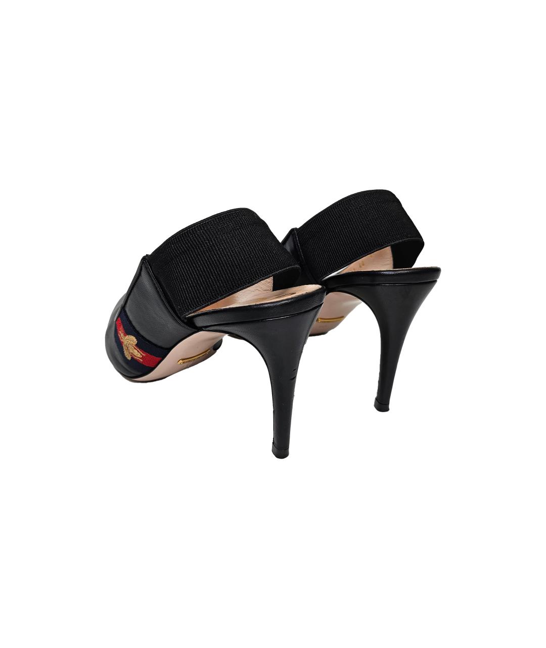 GUCCI Черные кожаные туфли, фото 4