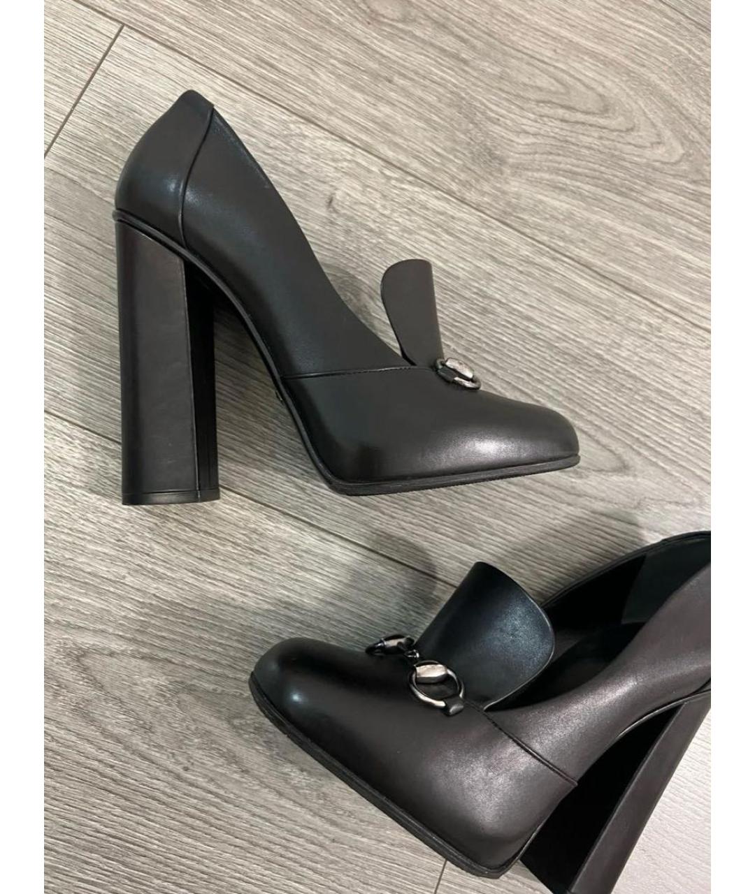 GUCCI Черные кожаные туфли, фото 2