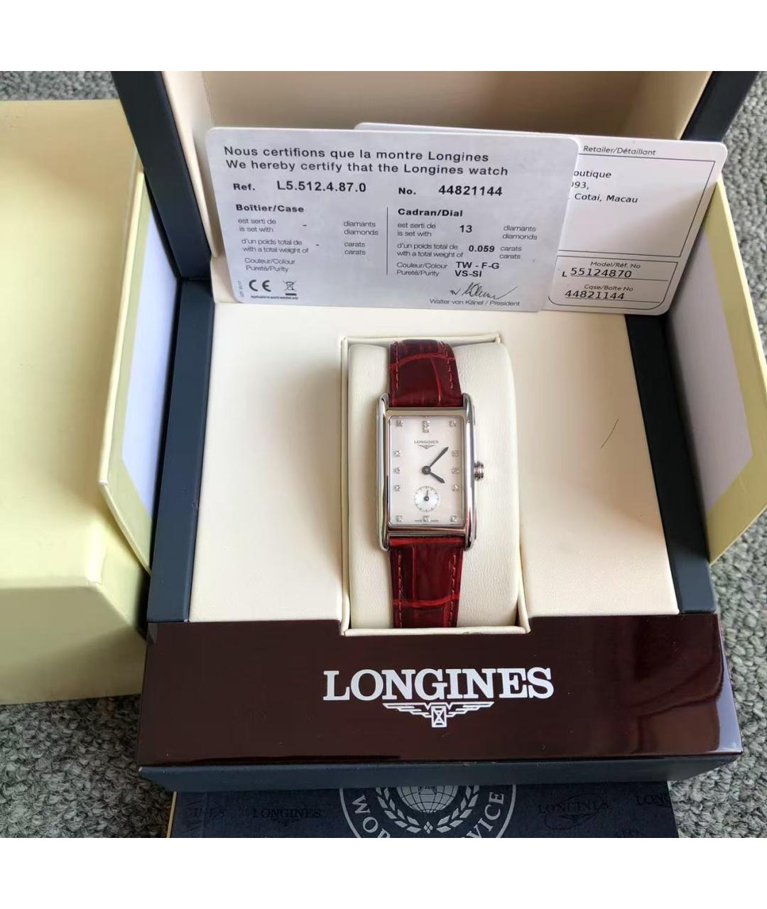 LONGINES Белые металлические часы, фото 7