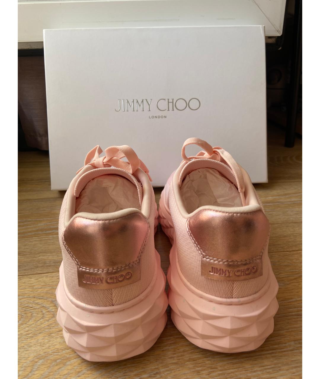 JIMMY CHOO Розовые текстильные кеды, фото 4