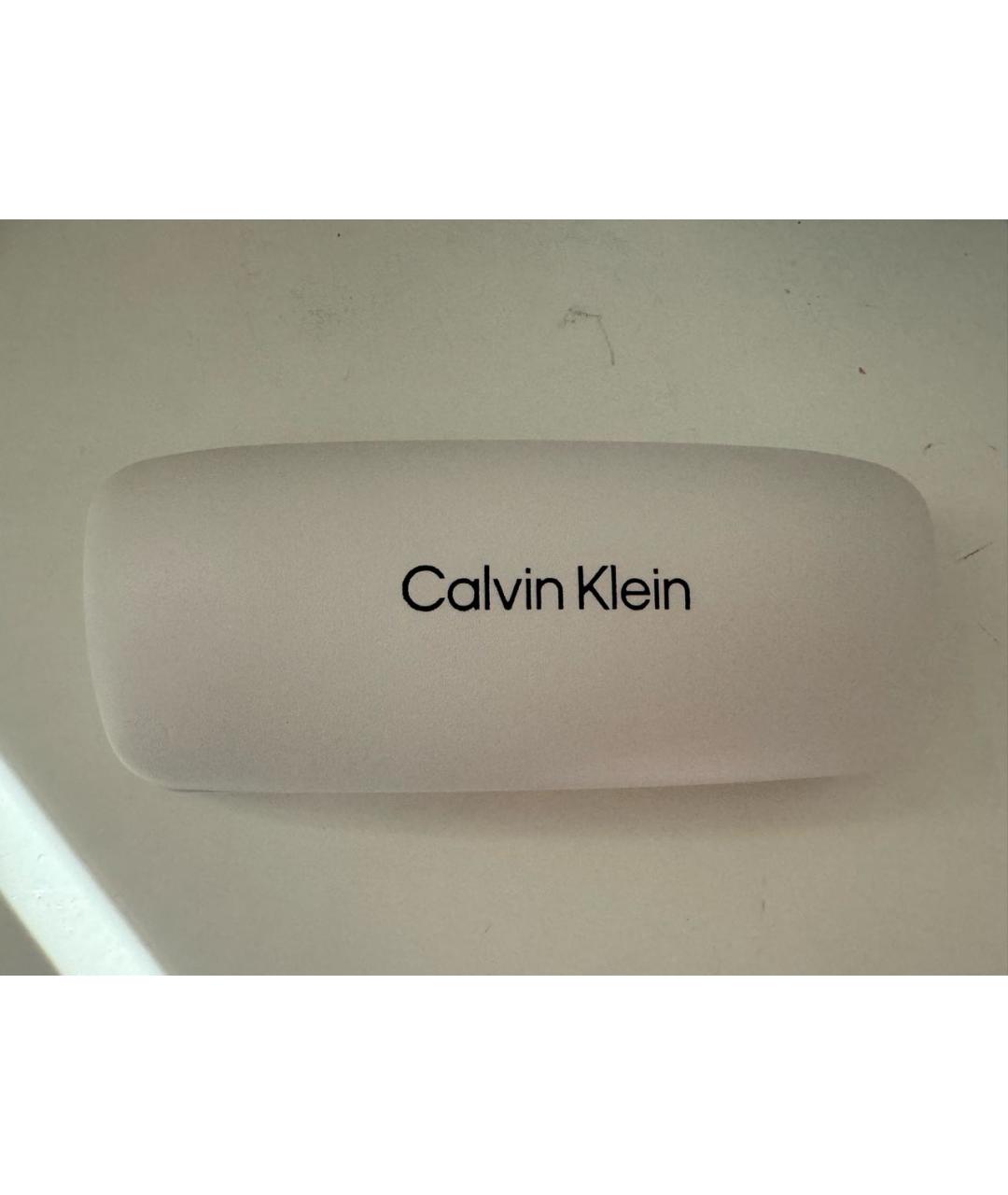 CALVIN KLEIN Белые пластиковые солнцезащитные очки, фото 4