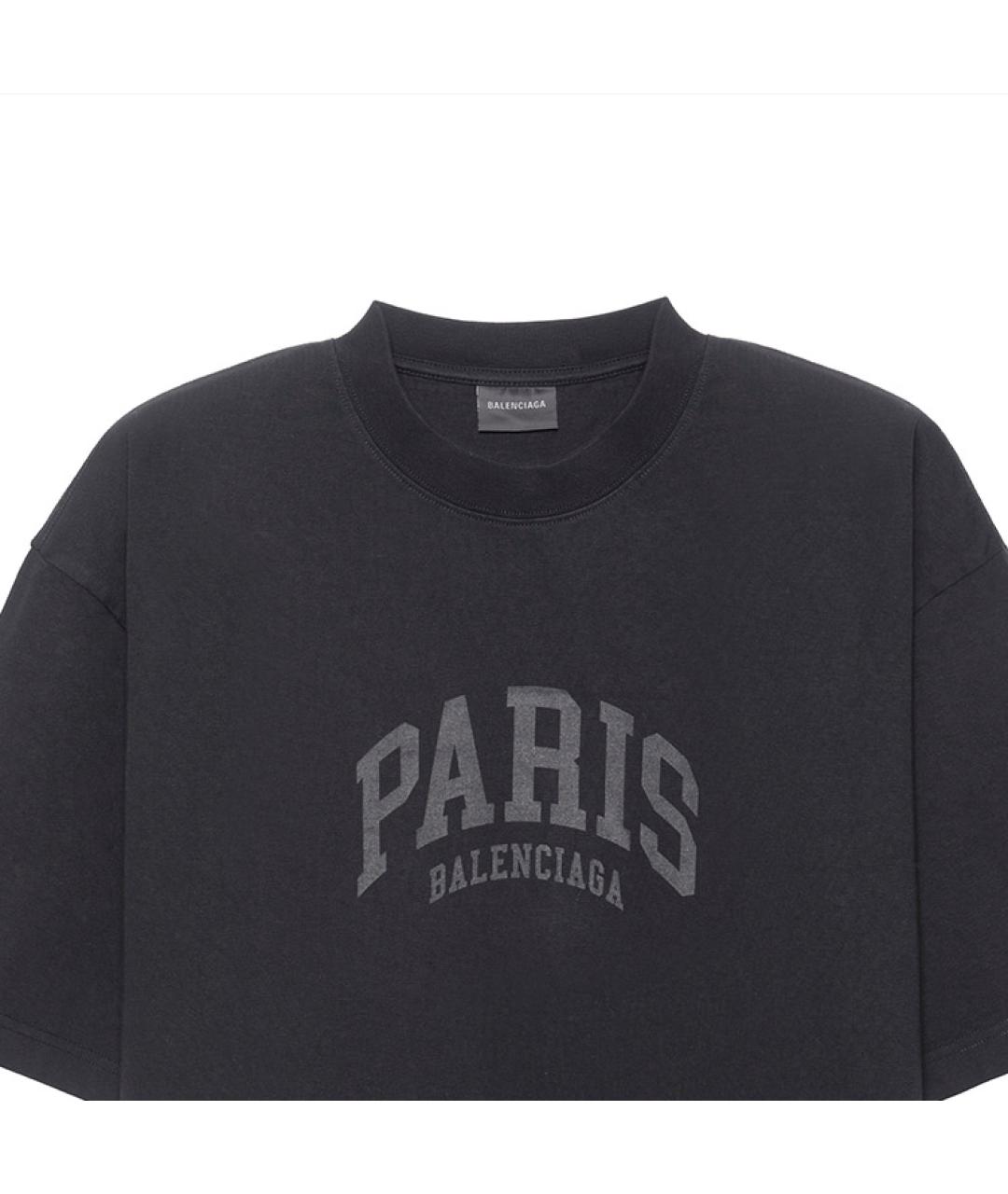 BALENCIAGA Черная хлопковая футболка, фото 5