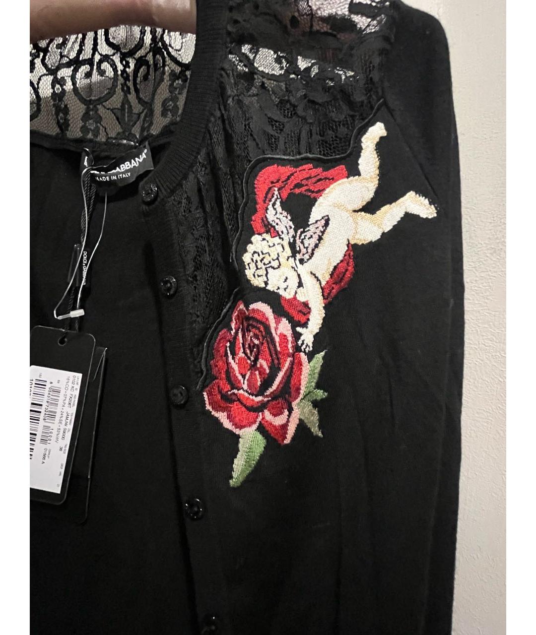 DOLCE&GABBANA Черный шерстяной кардиган, фото 3