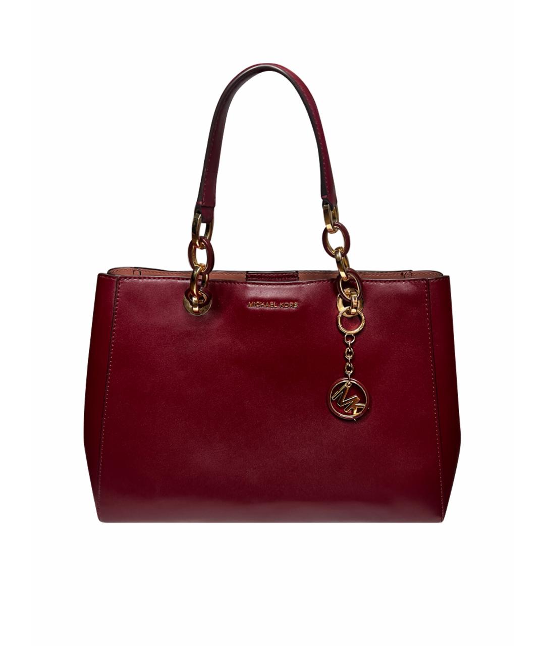 MICHAEL KORS Бордовая кожаная сумка с короткими ручками, фото 1