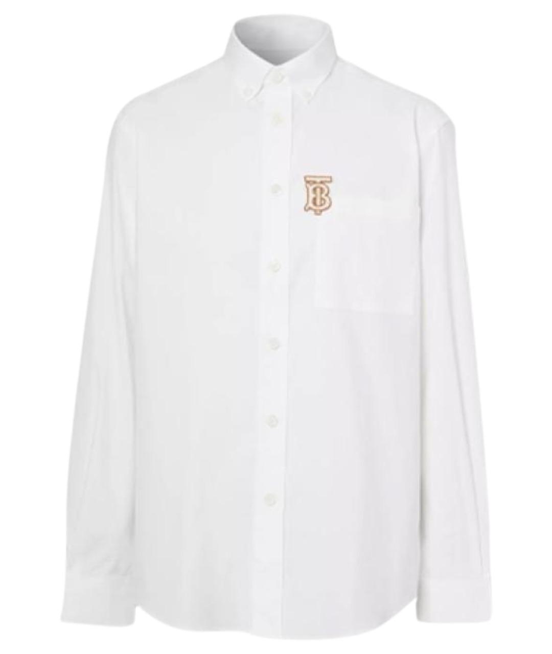 BURBERRY Белая хлопковая классическая рубашка, фото 1