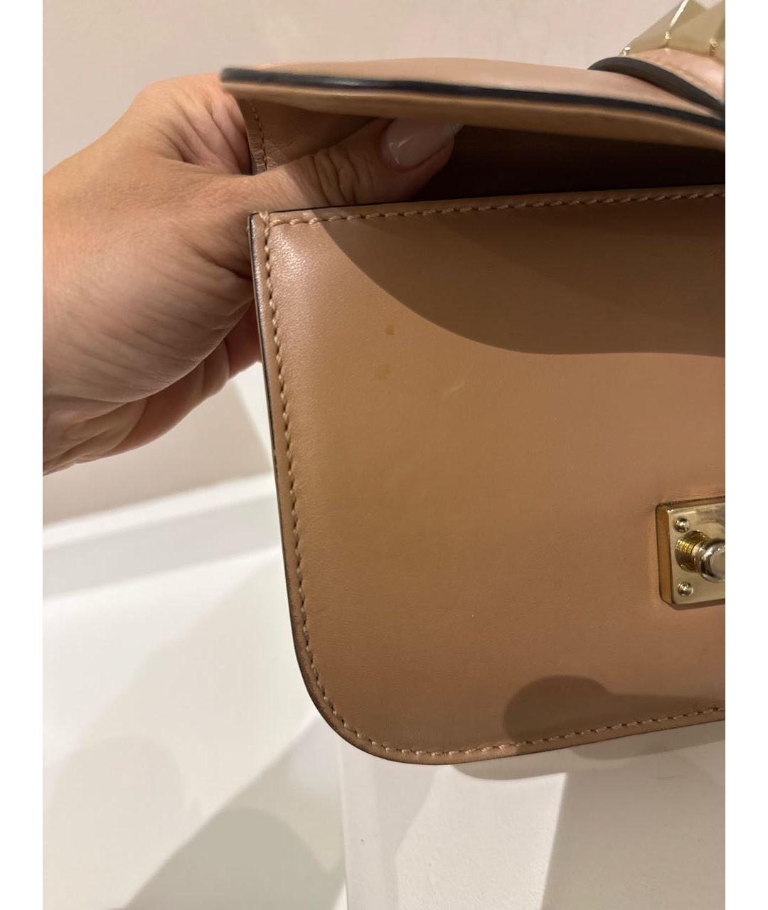 VALENTINO Коричневая кожаная сумка через плечо, фото 7