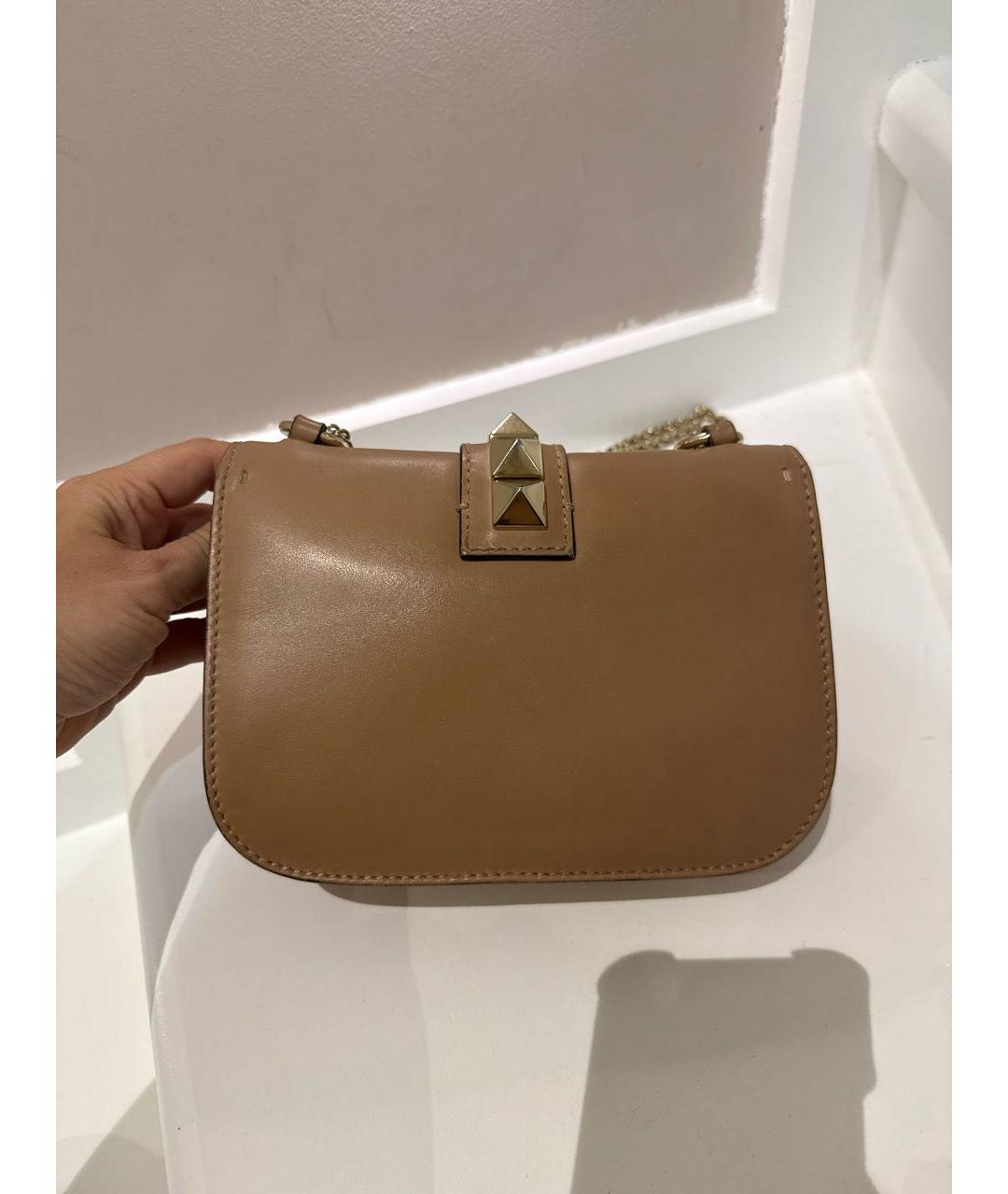 VALENTINO Коричневая кожаная сумка через плечо, фото 3