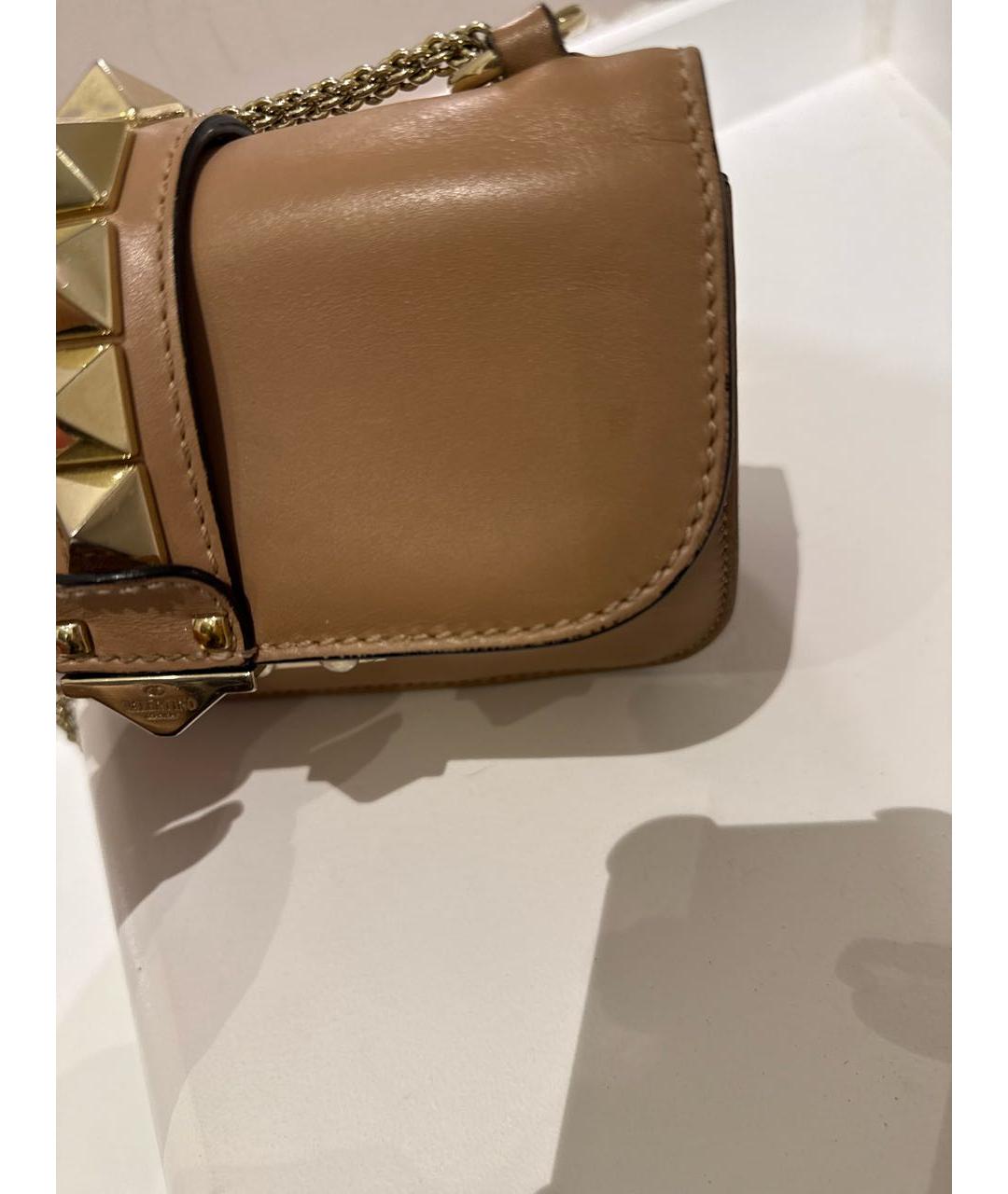 VALENTINO Коричневая кожаная сумка через плечо, фото 6