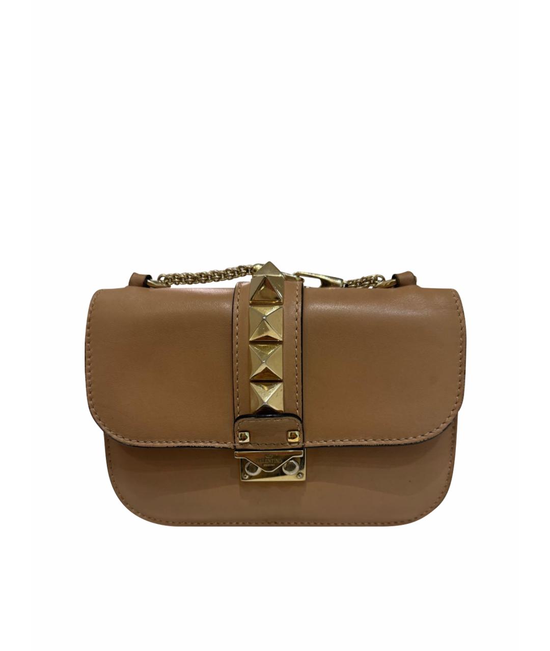 VALENTINO Коричневая кожаная сумка через плечо, фото 1
