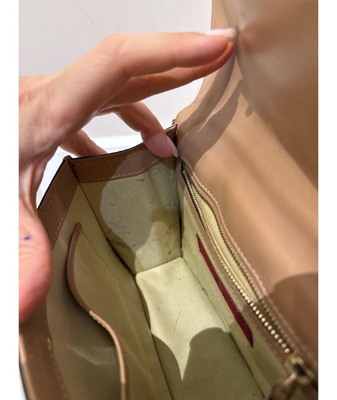 VALENTINO Коричневая кожаная сумка через плечо, фото 5
