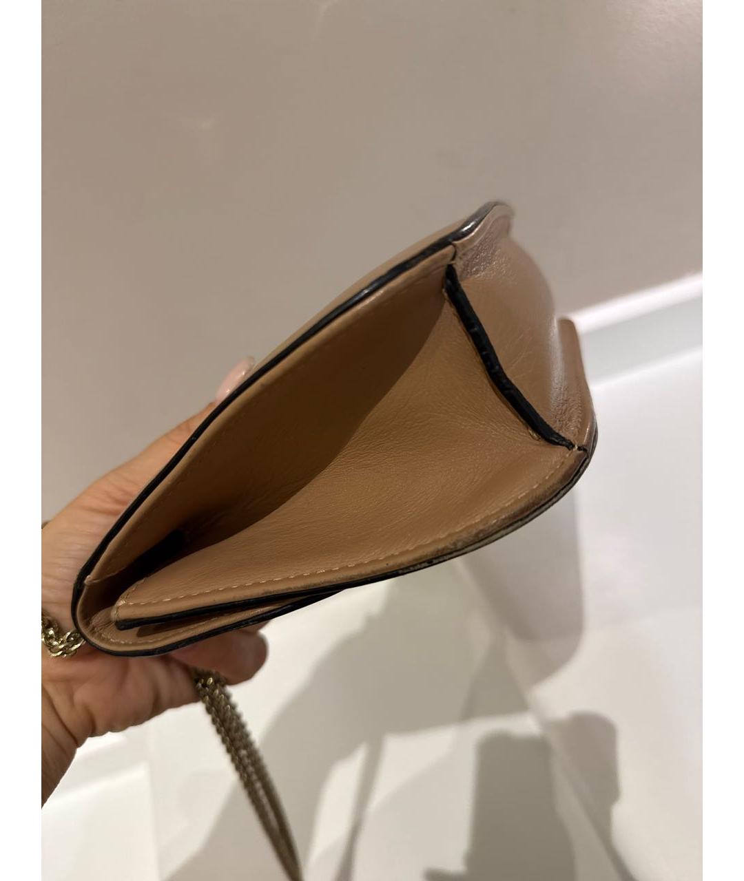 VALENTINO Коричневая кожаная сумка через плечо, фото 8