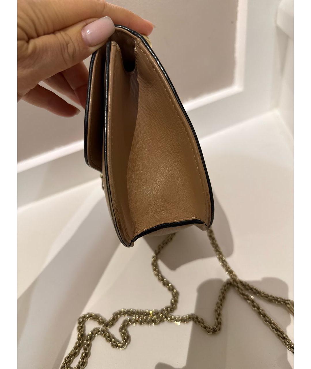 VALENTINO Коричневая кожаная сумка через плечо, фото 2