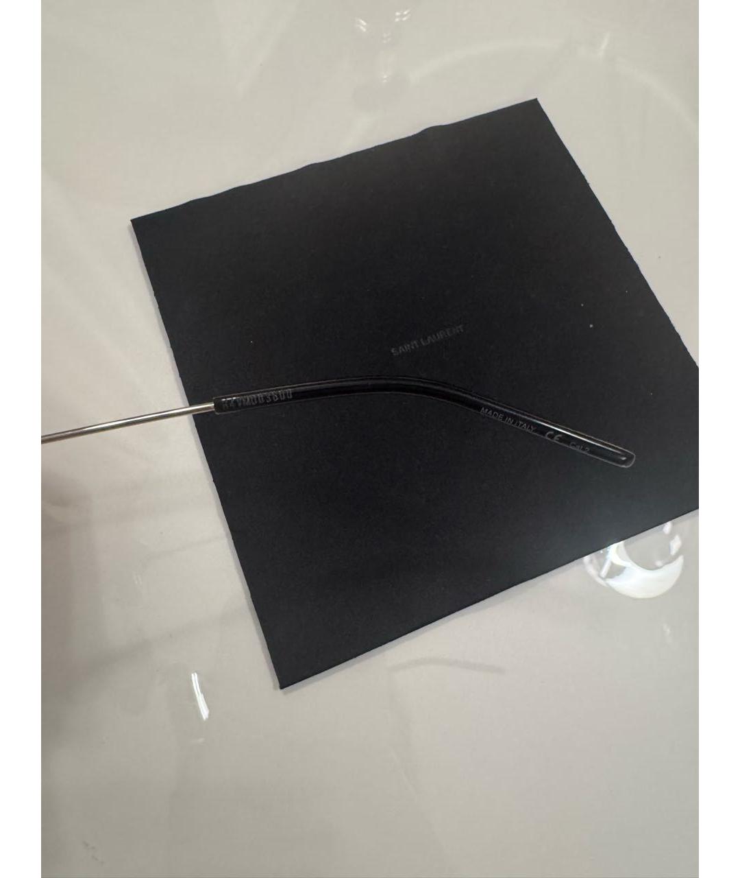 SAINT LAURENT Серебряные металлические солнцезащитные очки, фото 5