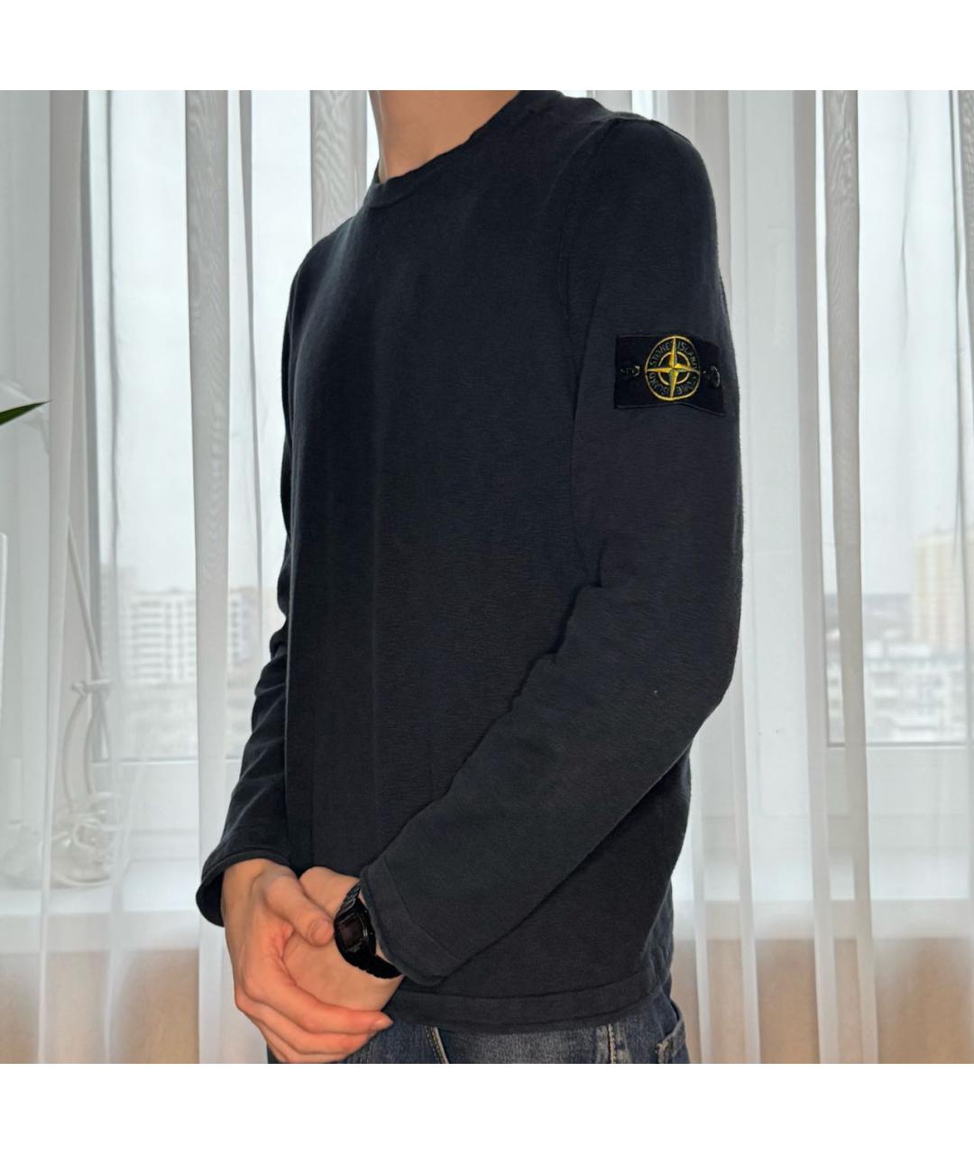 STONE ISLAND Темно-синий хлопковый джемпер / свитер, фото 6