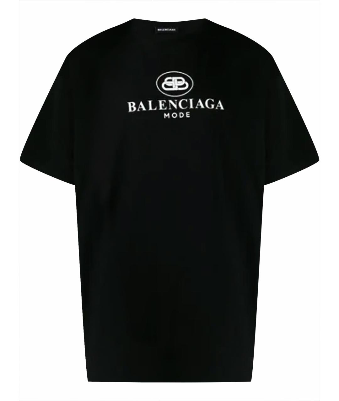 BALENCIAGA Черная хлопковая футболка, фото 1