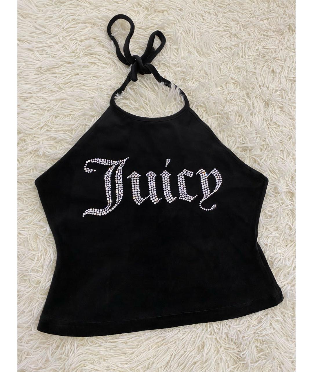 JUICY COUTURE Черная бархатная майка, фото 2