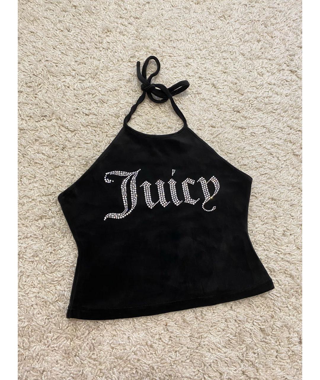 JUICY COUTURE Черная бархатная майка, фото 2