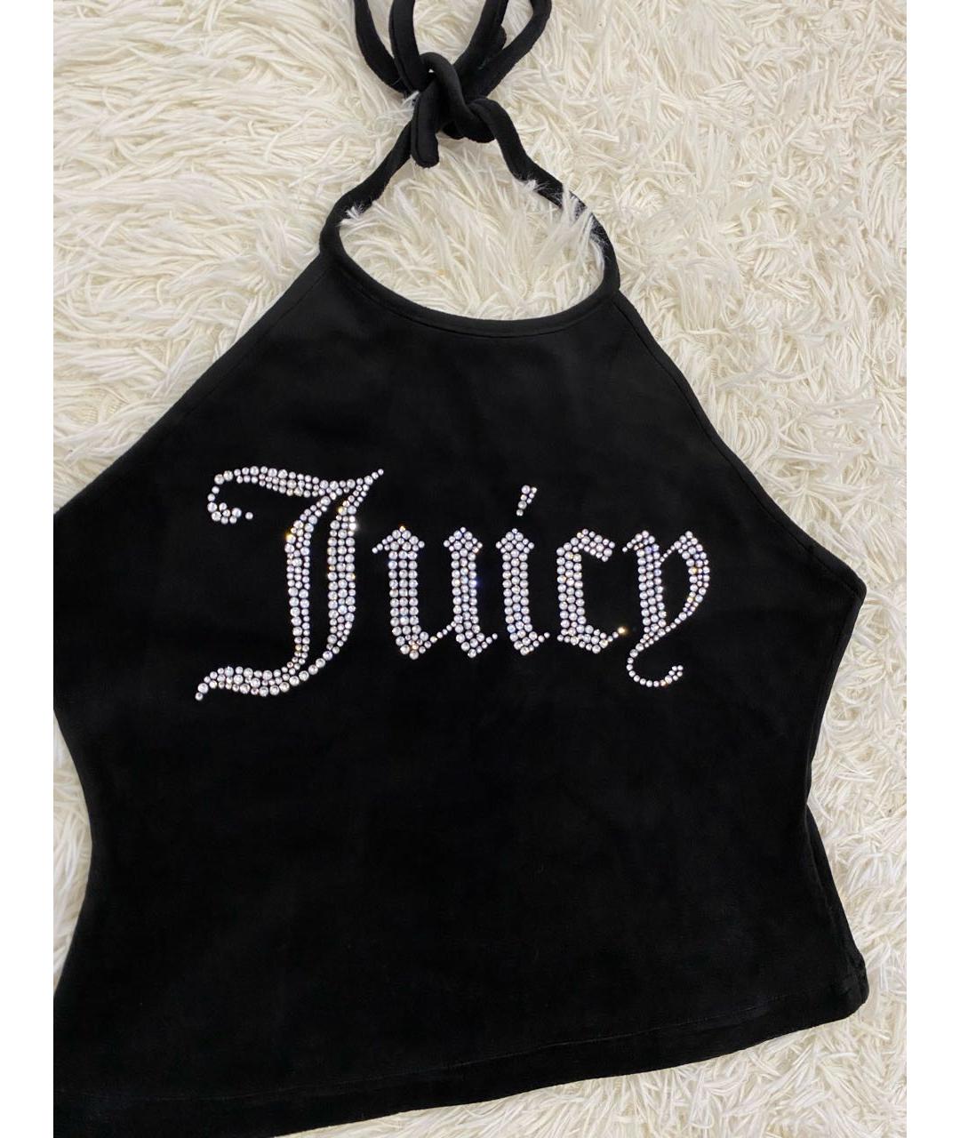 JUICY COUTURE Черная бархатная майка, фото 3