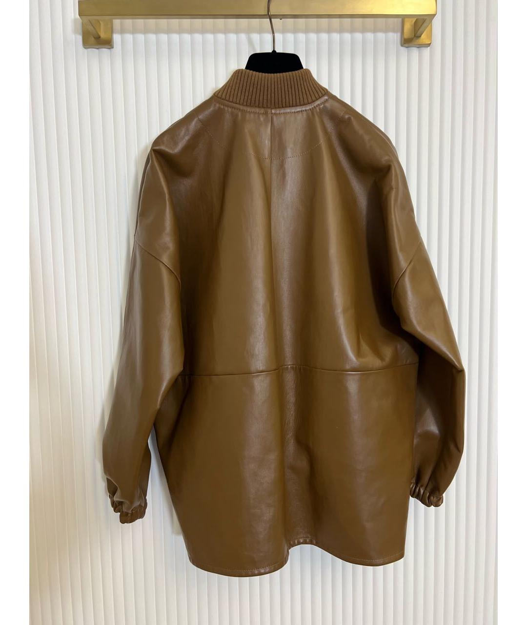 MAX MARA Коричневая кожаная куртка, фото 2