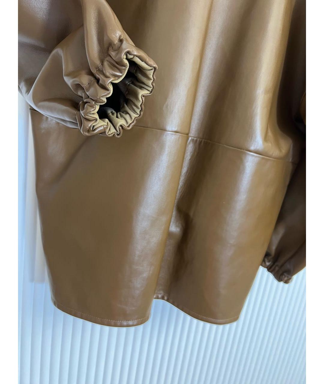 MAX MARA Коричневая кожаная куртка, фото 7
