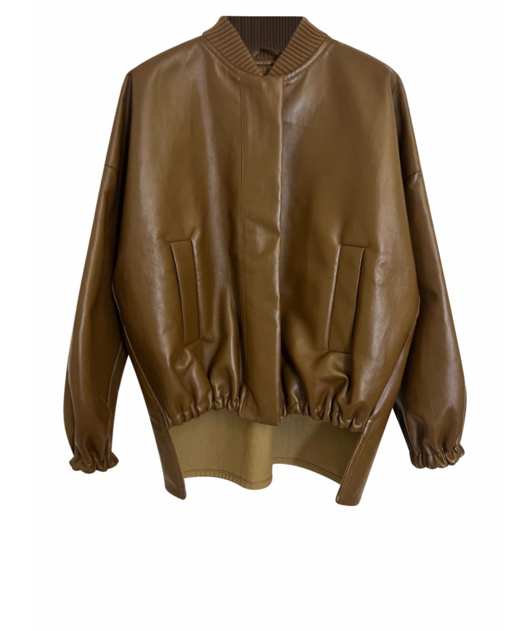 MAX MARA Коричневая кожаная куртка, фото 1