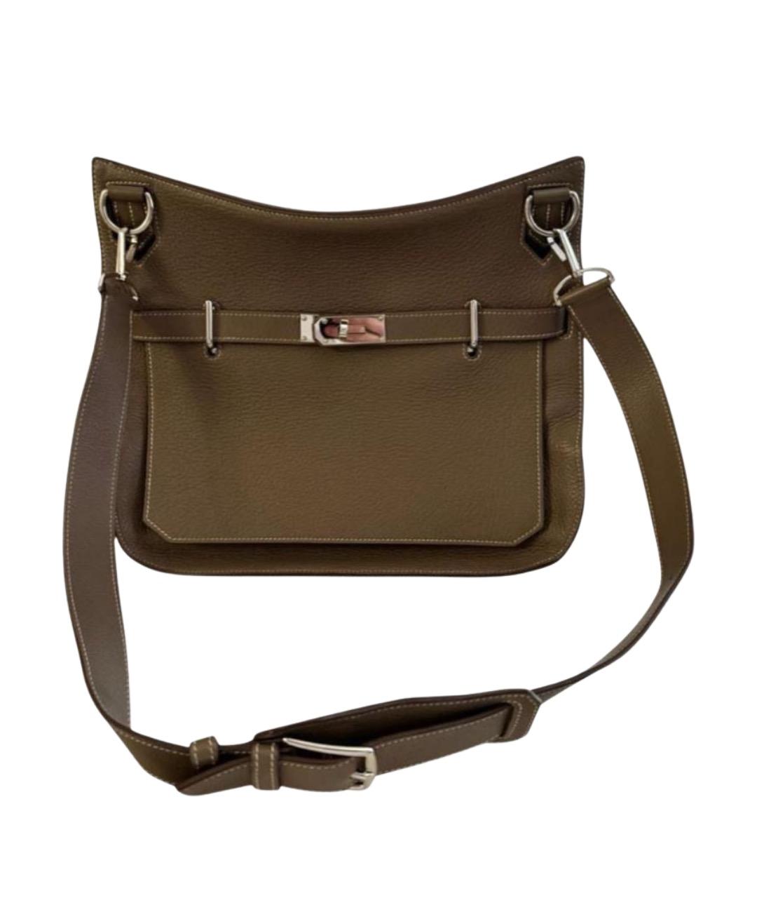 HERMES Хаки кожаная сумка через плечо, фото 1