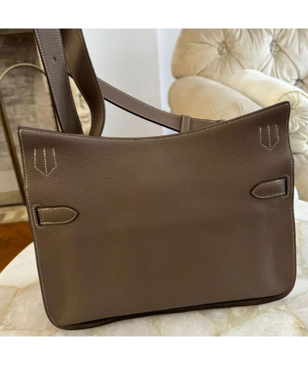 HERMES Хаки кожаная сумка через плечо, фото 6