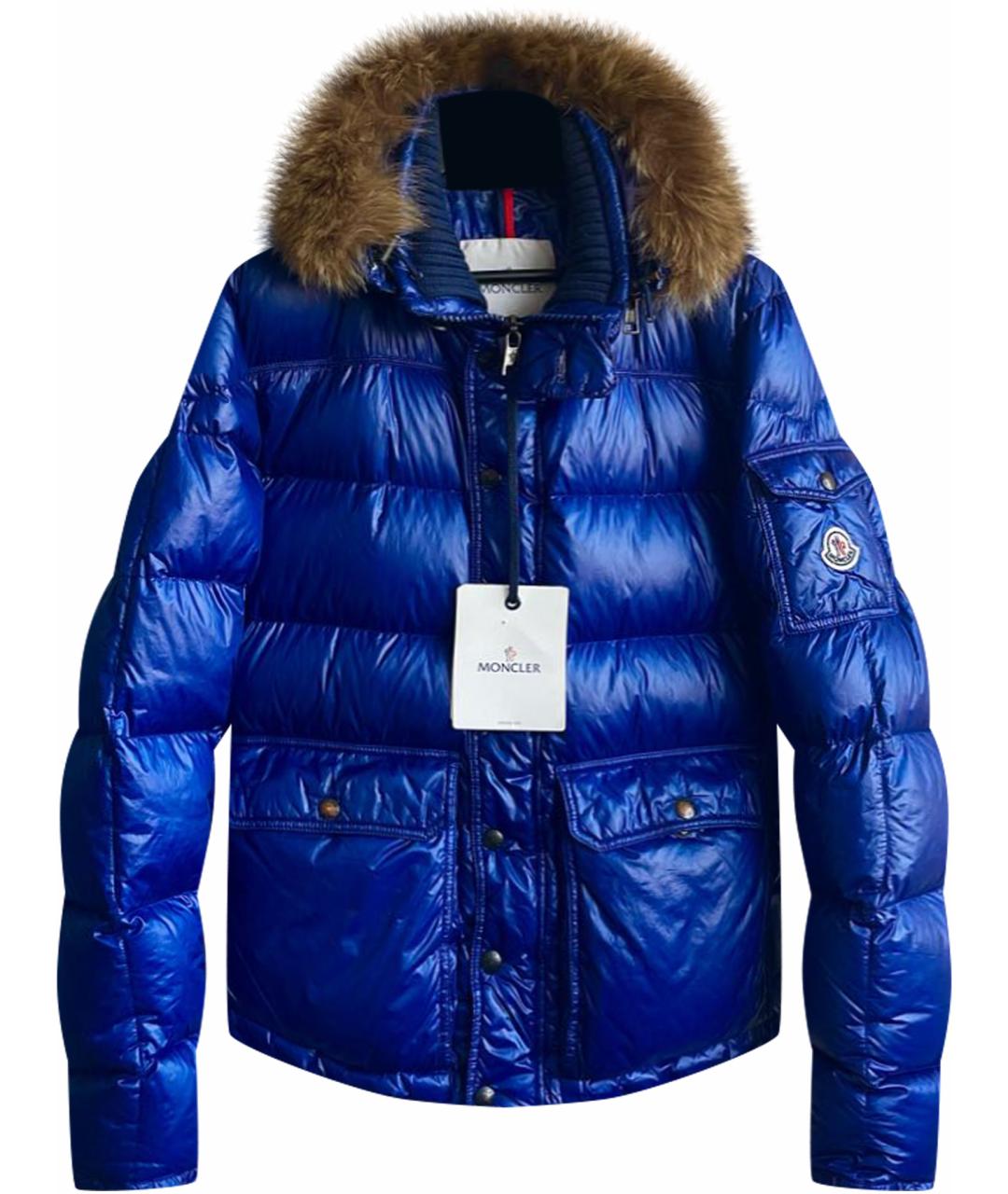 MONCLER Синий пуховик, фото 1