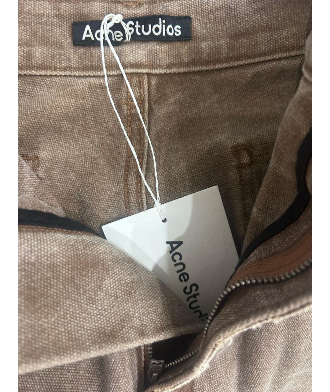 ACNE STUDIOS Коричневые хлопковые прямые джинсы, фото 3