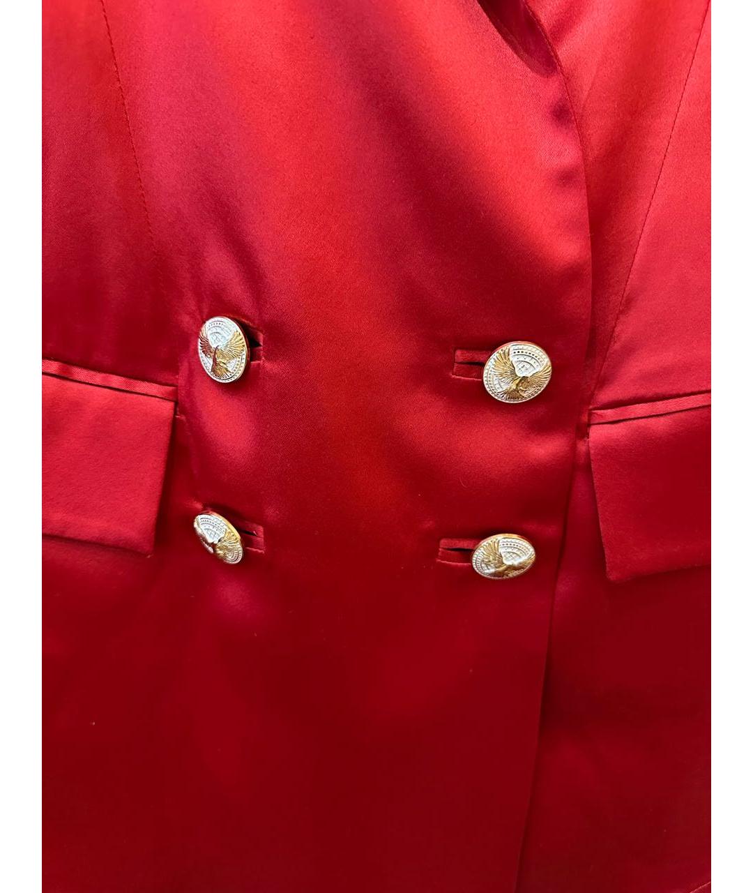 BALMAIN Красный шелковый жакет/пиджак, фото 6