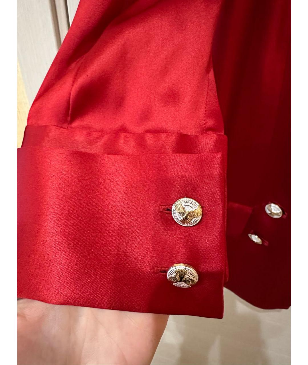 BALMAIN Красный шелковый жакет/пиджак, фото 4