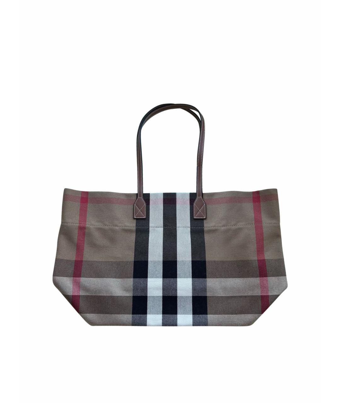 BURBERRY Бежевая хлопковая сумка тоут, фото 1