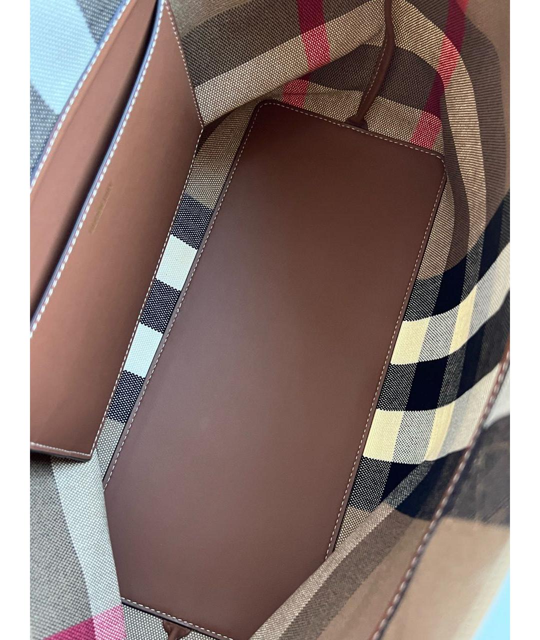 BURBERRY Бежевая хлопковая сумка тоут, фото 4