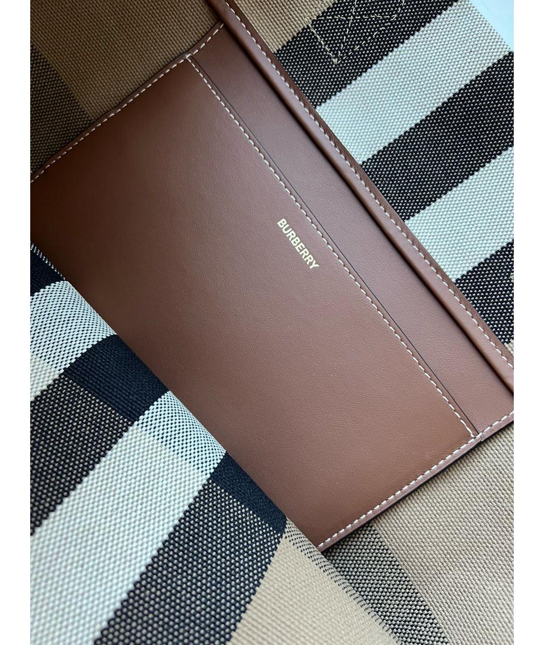 BURBERRY Бежевая хлопковая сумка тоут, фото 6