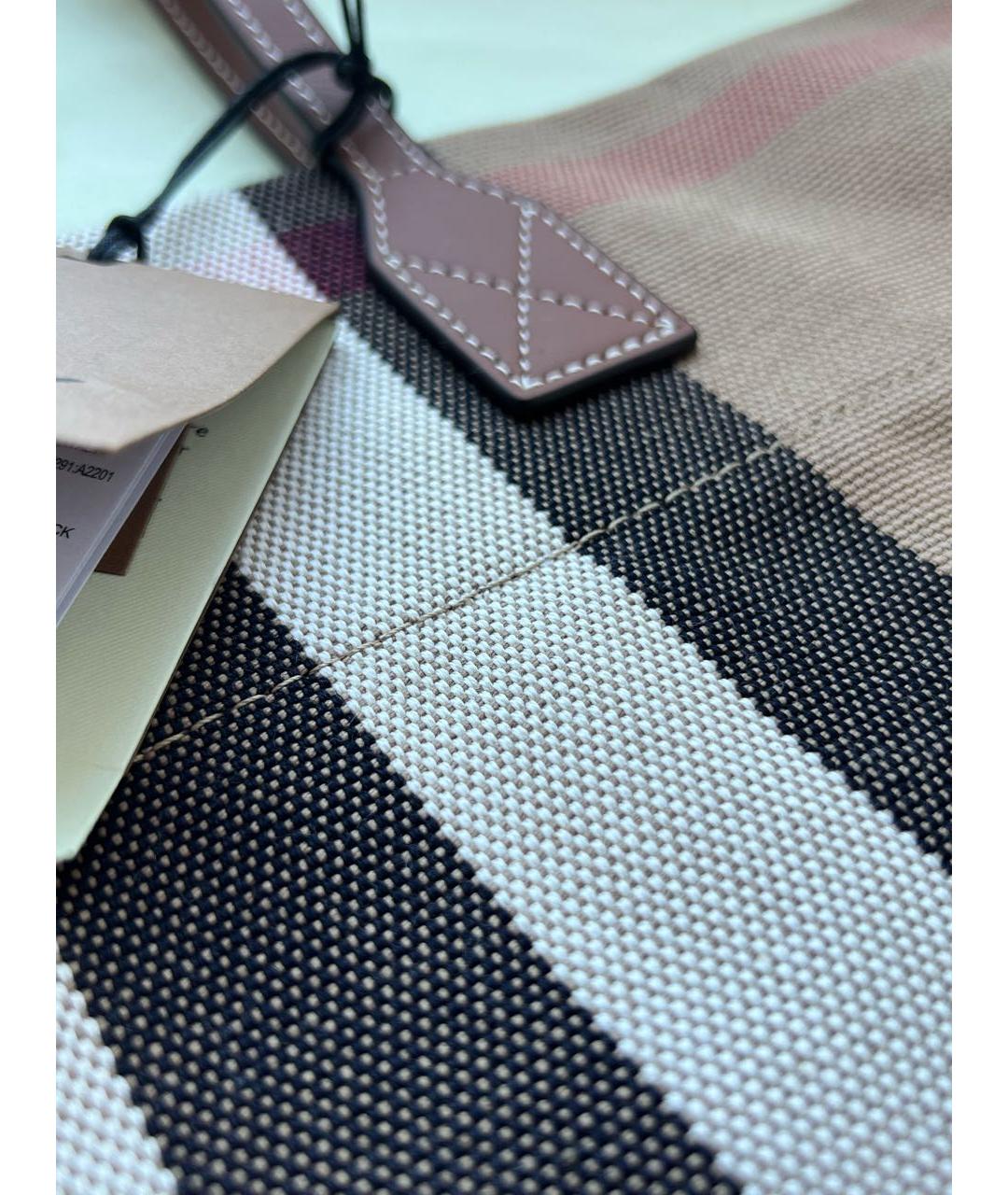BURBERRY Бежевая хлопковая сумка тоут, фото 2