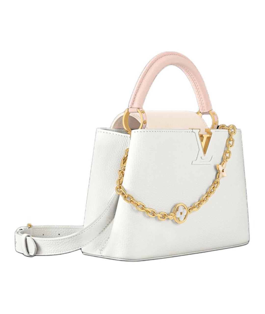 LOUIS VUITTON Белая кожаная сумка через плечо, фото 2