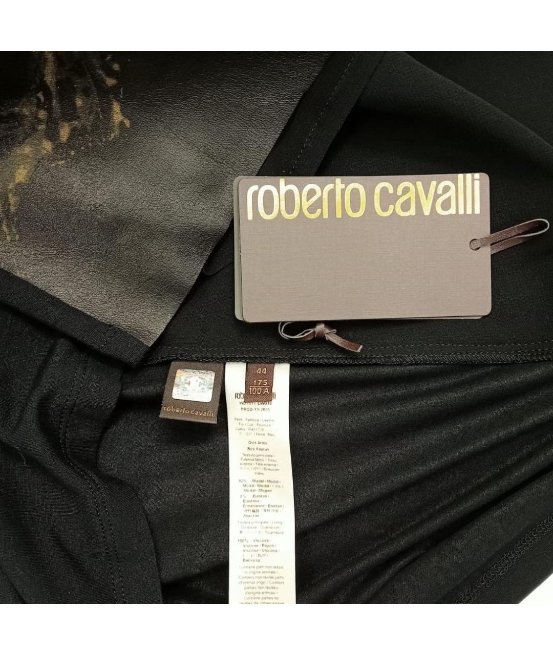 ROBERTO CAVALLI Черная кожаная блузы, фото 4