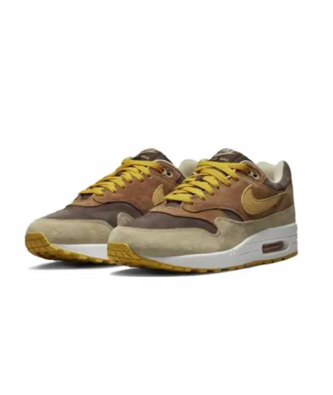 NIKE Коричневые замшевые низкие кроссовки / кеды, фото 2