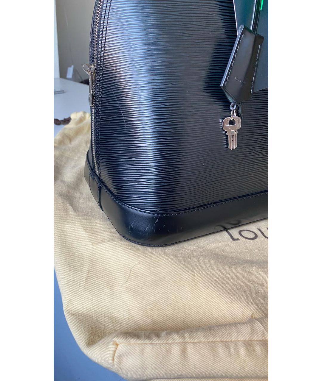 LOUIS VUITTON Черная кожаная сумка с короткими ручками, фото 2