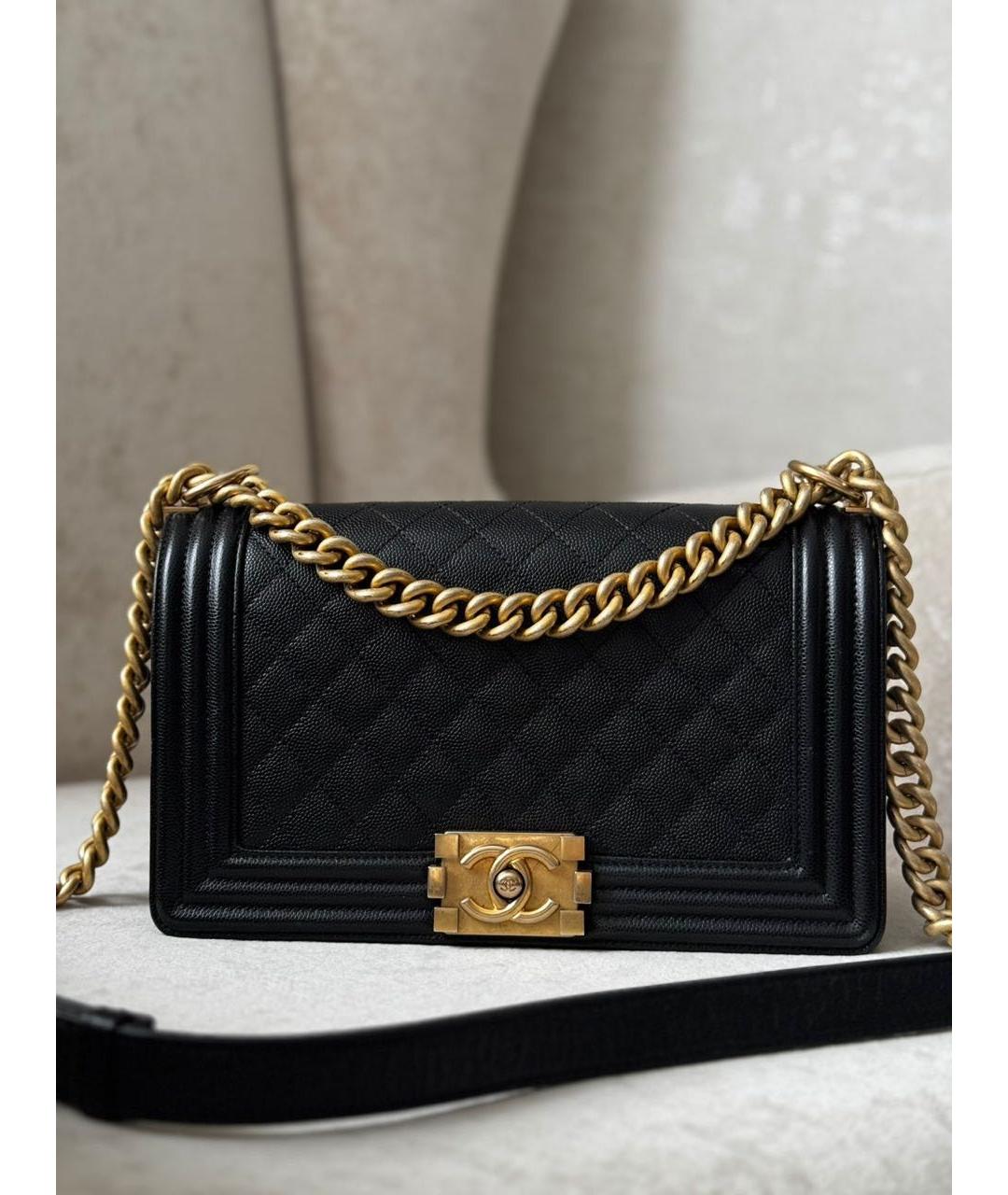 CHANEL Черная кожаная сумка через плечо, фото 9