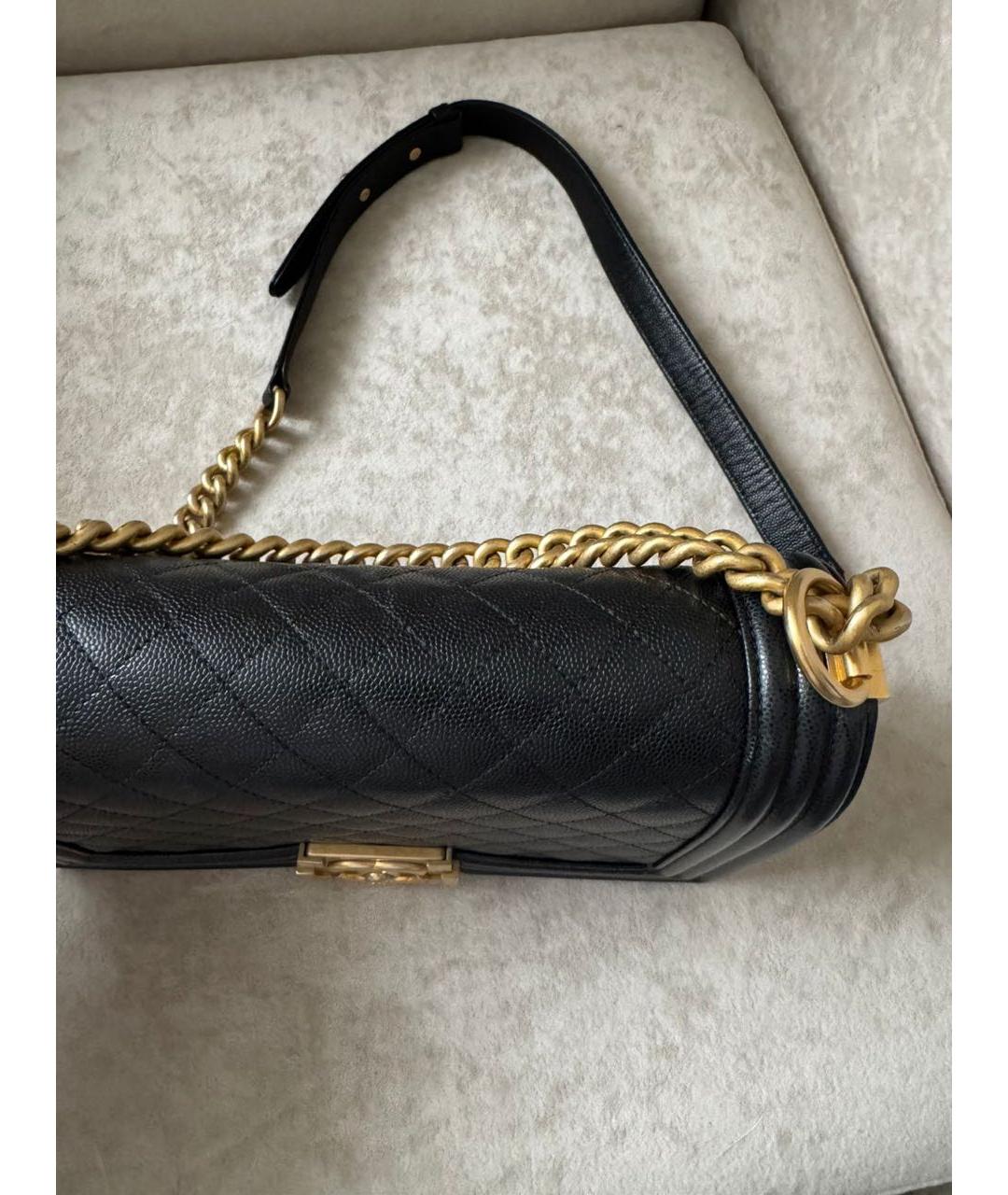 CHANEL Черная кожаная сумка через плечо, фото 4