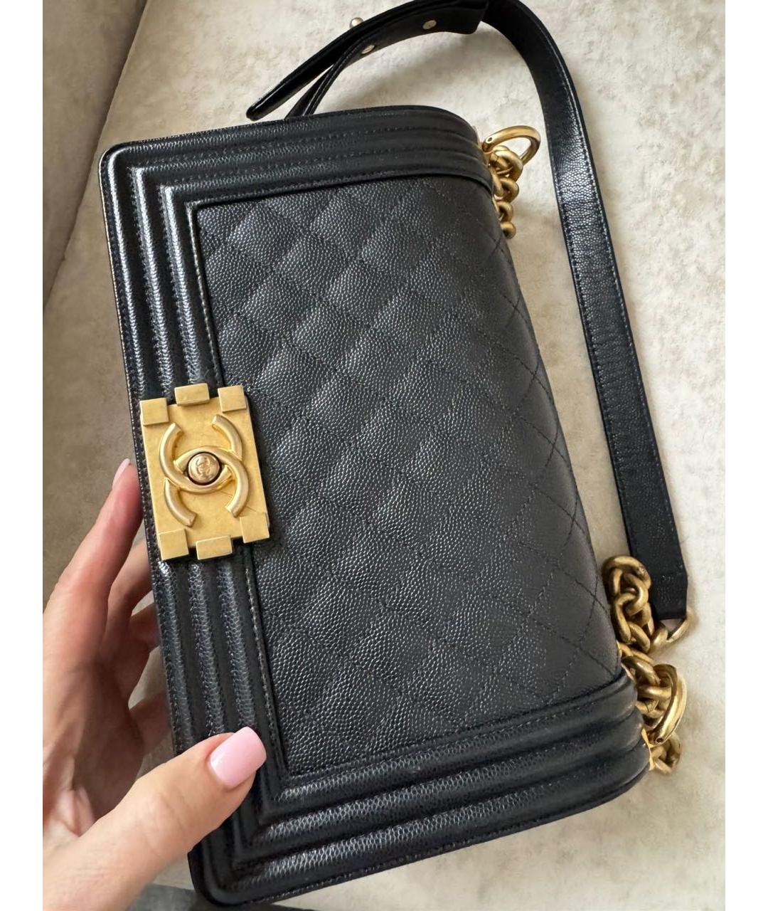 CHANEL Черная кожаная сумка через плечо, фото 8