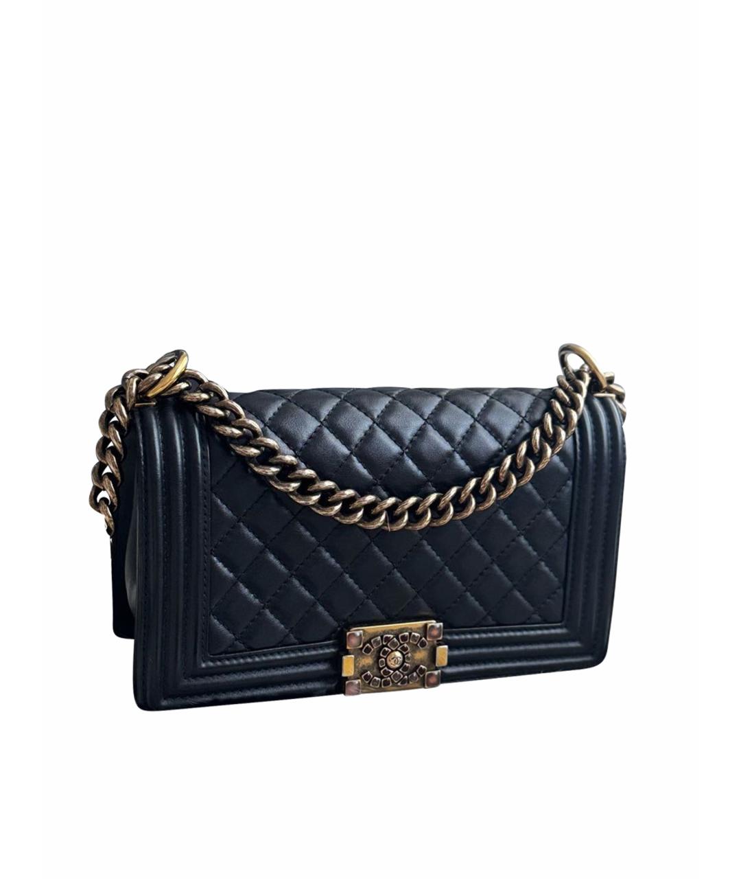 CHANEL Черная кожаная сумка через плечо, фото 1