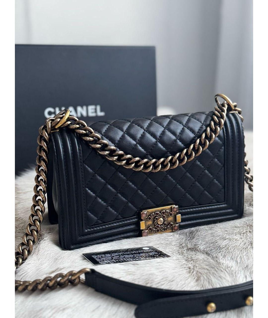 CHANEL Черная кожаная сумка через плечо, фото 9