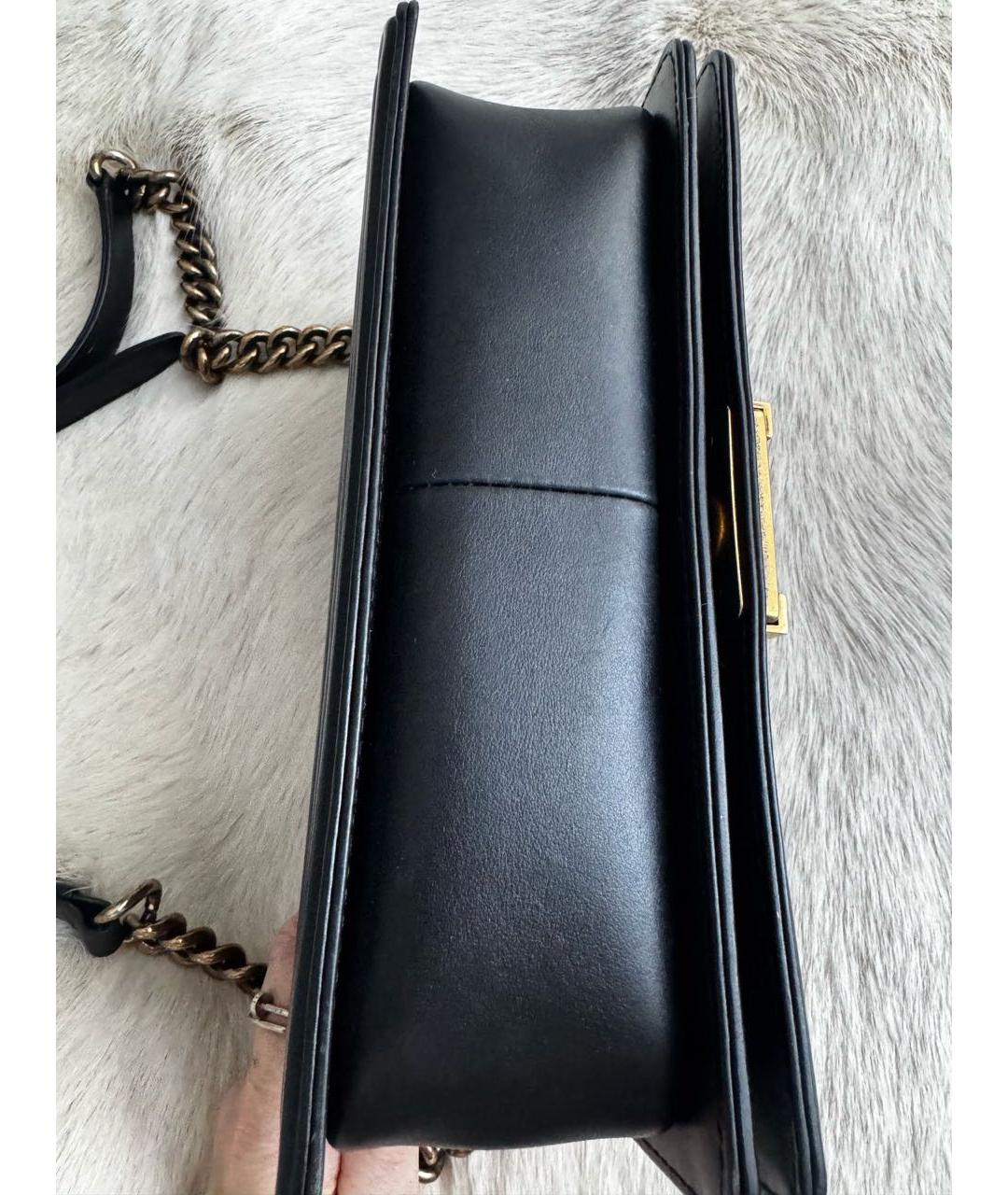 CHANEL Черная кожаная сумка через плечо, фото 6